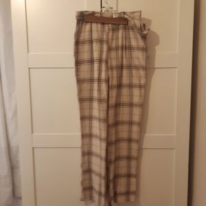 Beige plaid pants